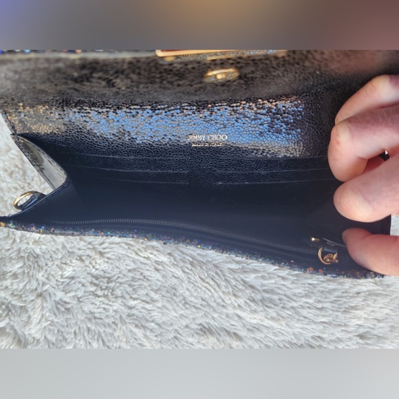 Jimmy Choo Fold Over Glitter Clutch Bag - Made in Italy. L23cm X H13cm X W3cm - Picture 2 of 6